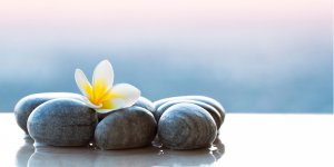 Elevation Med Spa Lone Tree Colorado hot stones and flower at a spa