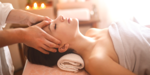 Elevation Med Spa Lone Tree Colorado, woman receiving relaxing massage
